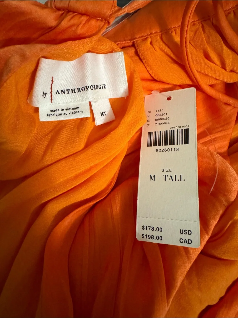 NWT Anthropologie Somerset Halter Jumpsuit M Tall Orange Wide Leg